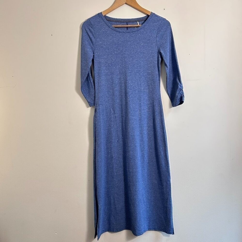 Toad&Co Midi Dress Casual XS Blue Everyday Minimal Comfortable Eco